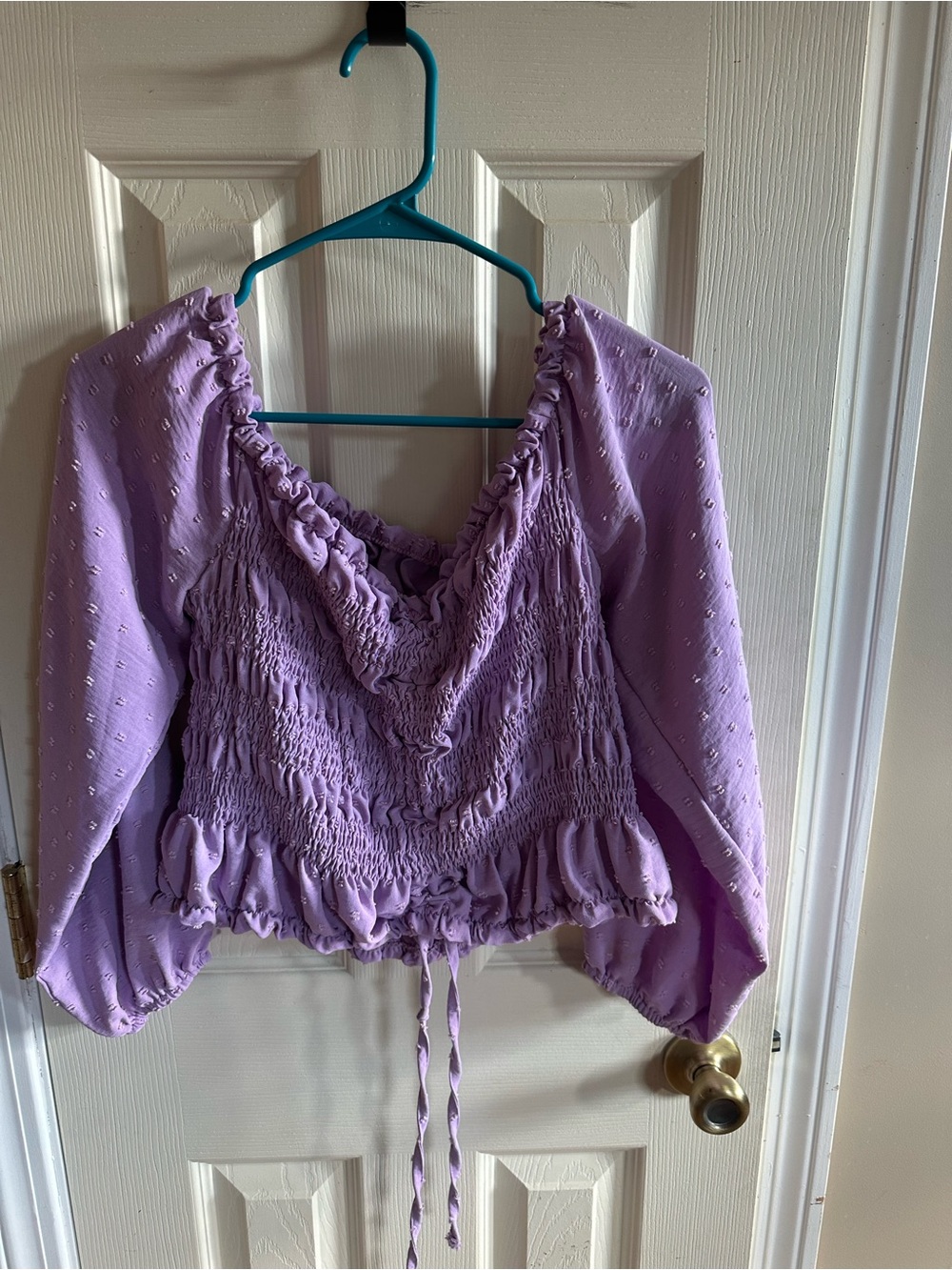 Lilac Off The Shoulder Crop Top